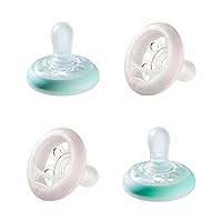 Breast Like Night Pacifier, 0-6 Months with Breast-Like Shape and Glow in The Dark Technology