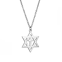 EUEAVAN Star of David Necklace for Women Hexagram Pendant Necklace Amulet Symbo Jewish Israel Religious David Jewelry Gift Women