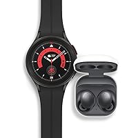 SAMSUNG Galaxy Watch 5 Pro + Buds 2 Bundle, 45mm LTE Smartwatch w/ Body, Health, Fitness, Sleep Tracker, Black Band and True Wireless Bluetooth Earbuds w/ Noise Cancelling, Ambient Sound, Graphite