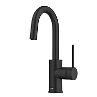 KRAUS Oletto Single Handle Kitchen Bar Faucet with QuickDock Top Mount Installation Assembly in Matte Black, KPF-2600MB