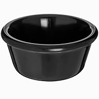Tezzorio (Pack of 12) Plastic Ramekins - 6 oz Black Dipping Sauce Cups, Small Bowls Commercial Grade, Break Resistant, Ideal for Condiments and Portion Control in Kitchens