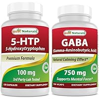 Best Naturals 5-HTP (5-hydroxytryptophan) 100 mg & GABA 750 mg