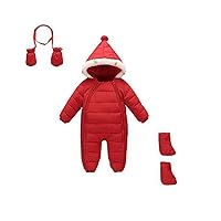 Baby Boys Girls Newborn Pram One-Piece Snowsuit with Gloves and Shoes