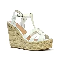 Womens Platform Wedge High Heel Sandals Ladies Strappy Ankle Strap Espadrille Open Toe Shoes Size 5-10