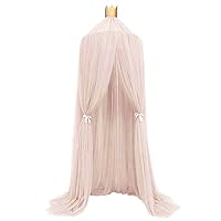 Kids Baby Princess Mosquito Net Bed Canopy with Round Lace Dome Children Playing Reading Canopy Tent Netting Curtains (Khaki)