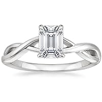 JEWELERYIUM 1 CT Emerald Cut Colorless Moissanite Engagement Ring, Wedding/Bridal Ring Set, Halo Style, Solid Sterling Silver, Anniversary Bridal Jewelry, Awesome Birthday Gifts for Wife