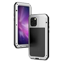 Armor Metal Aluminum Phone Case for iPhone 14 13 12 11 Pro XS MAX XR X 7 8 6 6S Plus SE Full Protective Bumper Cover,Silver,for iPhone 14 ProMax