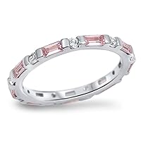 CHOOSE YOUR COLOR Sterling Silver Eternity Ring