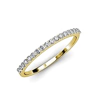 Natural Diamond 1.5mm 18 Stone Wedding Band 0.27 ctw 14K Yellow Gold.size 7.5