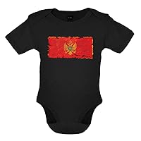 Montenegro Grunge Style Flag - Organic Babygrow/Body suit