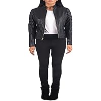 Al Latif Women Leather Jacket Trendy Black