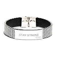 Stainless Steel Bracelet From Papi, Stay Strong, Birthday Christmas Motivational Inspirational Gifts Support Love Gifts Engraved Bracelet For Men Women