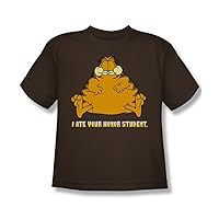 Garfield I Ate Your Honor Student Youth T-Shirt in Coffee