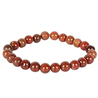 Red Jasper Healing Reiki Semi Precious Gemstone 8mm Round Beads Stretch Gemstone Bracelet