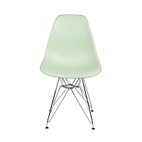 GIA Contemporary Armless Dining Chair with Chrome Metal Legs, 1-Pack, Green