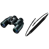 Nikon Aculon A211 10x42 Binoculars Black, Full-Size & OP/TECH USA E-Z Comfort Strap (Black) - Neoprene Neck Strap for Cameras and Binoculars, 2701252