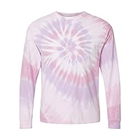 Adult Multi-Color Spiral Tie-Dyed Long Sleeve T-Shirt