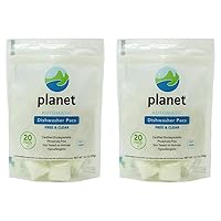 Planet Automatic Free & Clear Dishwasher Pacs, 12.7 Ounce (Pack of 2)