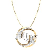 Certified 18K Gold Butterfly Pendant in Round Natural Diamond (0.35 ct) with White/Yellow/Rose Gold Chain Bird Lover Necklace for Women