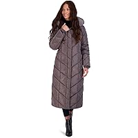 Women's Long Chevron Maxi Puffer Coat