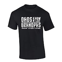Mens Fathers Day Tshirt Dads Know A Lot Grandpas Know Everything Funny Short Sleeve T-Shirt