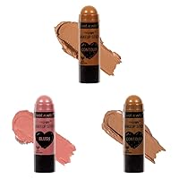 Wet n Wild MegaGlo Makeup Stick Conceal and Contour Brown Call Me Maple, 1.4 Ounce, 805 & Makeup Stick Conceal and Contour Blush Pink Floral Majority & Makeup Stick Conceal and Contour Brown
