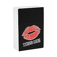 Kiss Me Lips Cigarette Case Portable Cigarettes Box Universal Flip Cover Storage Container for Women Men