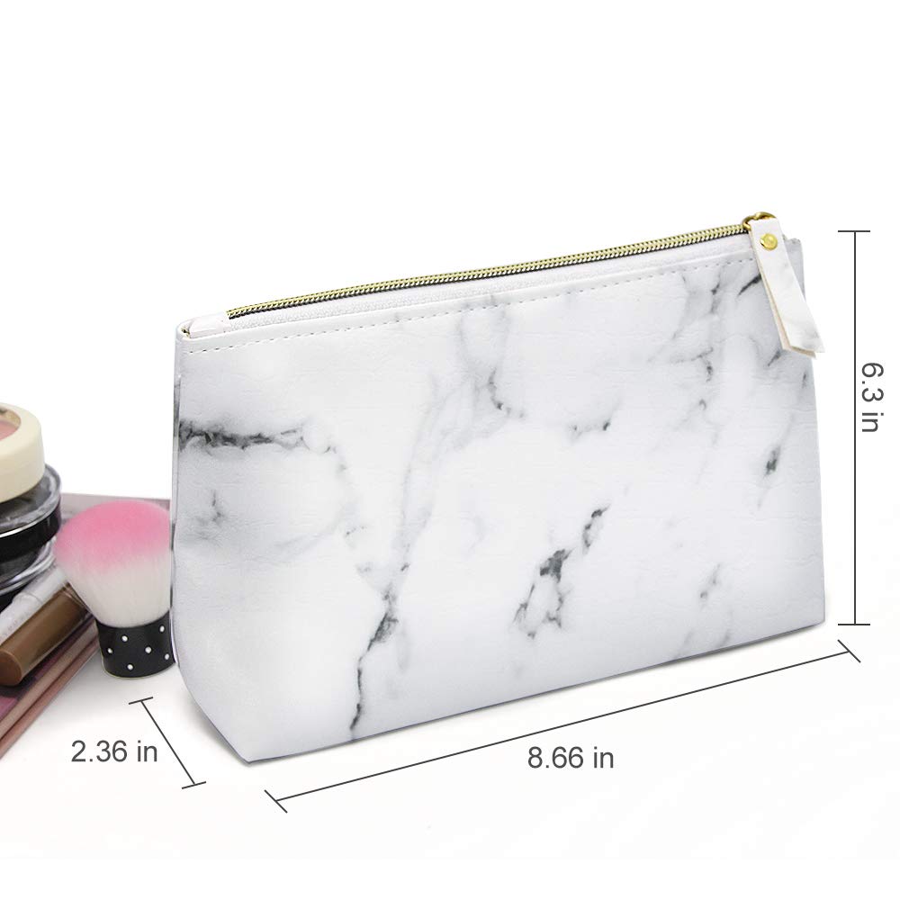 Marble Makeup Bags,LKE Cosmetic Display Cases Waterproof Marble Travel Cases Portable Makeup Bags Makeup Organizers(8.66x6.3x2.36Inches) (Marble Makeup Bags)