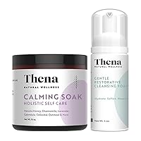 Thena Organic Bath Soak and Gentle Hydrating Facial Foaming Cleanser