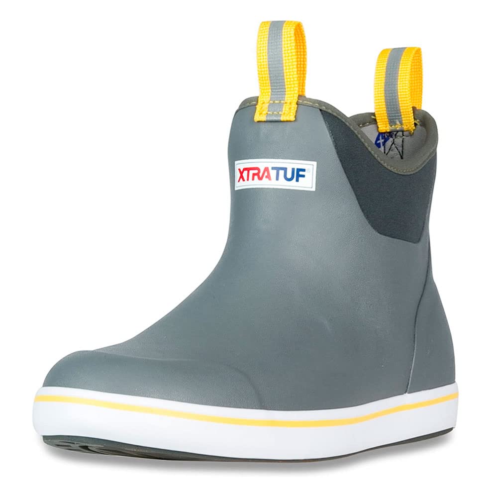 Xtratuf Men's 6 Inch Ankle Deck Boot Gray/Yellow 11