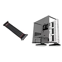 Thermaltake TT Premium PCI-E 4.0 High Speed Flexible Extender Riser Cable 300mm AC-058-CO1OTN-C1 & Core P3 ATX Tempered Glass Gaming Computer Case Chassis, Open Frame Panoramic Viewing