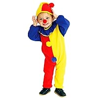 Halloween Costume Kids Child's Clown Costumes Jumpsuits Kids Dress up with Clown Nose, Clown Hat