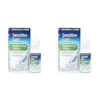 Bausch & Lomb Sensitive Eyes Contact Lens Solution, for Rewetting Soft Contact Lenses, 0.5 Fl Oz (Pack of 2)