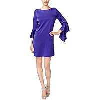 Womens Bell Sleeves Night Out Cocktail Dress Purple XL