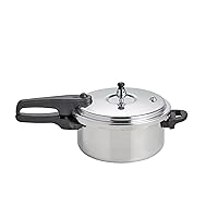 IMUSA 4.2 Quart Stovetop Aluminum Presure Cooker with safety valves for risk-free opening