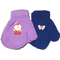 Set Two Pairs Stretch Magic Mittens for Infants Ages 6-24 Months