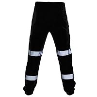 Workout Pants for Men,Hi Vis Pants for Men Reflective Safety Cargo Pants Baggy Casual Drawstring Elastic Trousers