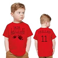 Custom Football Toddler Shirt, I'm The Little Brother, (Custom Name & Number), Lil Bro Tee, Boy Personalized, T-Shirt