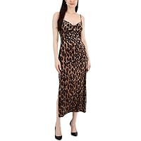 Taylor Women's Animal-Print Sleeveless Velvet Dress (Tan/Brown/Black, 10)