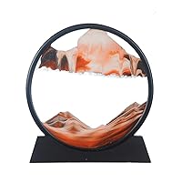 Aoderun Moving Sand Art Picture Round Glass 3D Deep Sea Sandscape in Motion Display Flowing Sand Frame Relaxing Desktop Home Office Work Decor (12