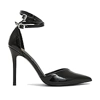 MOOMMO Women’s Stiletto Ankle Strap Pump Pointed Toe D-Orsay Closed Toe Dress Pumps with 4