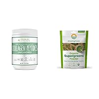 Primal Kitchen Collagen Peptides, Unflavored Collagen Powder, 1.2 Pounds & Amazing Grass Super Greens Booster: Greens Powder Smoothie Mix with Spirulina, Moringa, Wheat Grass