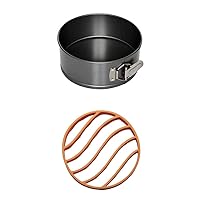 Instant Pot Official Springform Pan, 7.5-Inch, Gray & Instant Pot, Orange Official Silicone Roasting Rack, Compatible with 6-quart and 8-quart cookers