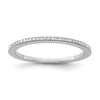 925 Sterling Silver Polished Diamond Band Ring Measures 1mm Wide Jewelry for Women - Ring Size Options: 6 7 8