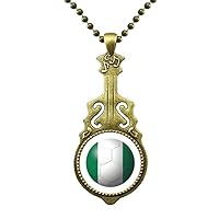 Nigeria National Flag Soccer Football Necklace Antique Guitar Jewelry Music Pendant