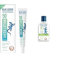 BLUE LIZARD Sheer Face Lotion SPF 50+ 1.7 Oz and Kids Sunscreen Lotion SPF 50+ 5 Fl Oz Bundle