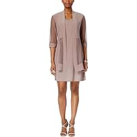 R&M Richards Womens Petites 2PC Embellished Cocktail and Party Dress