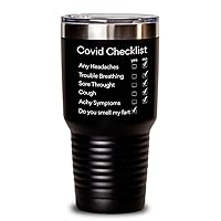 Covid Checklist Tumbler, covid testing check-off list, Funny covid tumbler, Funny covid tumbler mug, Funny fart coffee tumbler,
