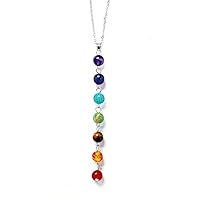 7 Chakra Stone Beads Pendant Necklace Women Healing Balancing Chakra Necklaces Femme Jewelry