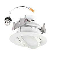 HALO RA 4 inch Integrated LED Recessed Adjustable Gimbal Light Trim, 600 Lumens/900 Lumens, 5 Selectable CCT (2700K, 3000K, 3500K, 4000K, 5000K) with Dim to Warm, 120-Volt, White